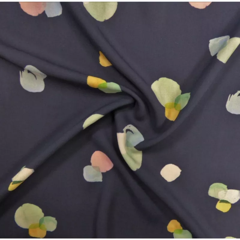 Lady McElroy Prosecco Fizz, Navy-Viscose Challis Lawn, 1/4 yard