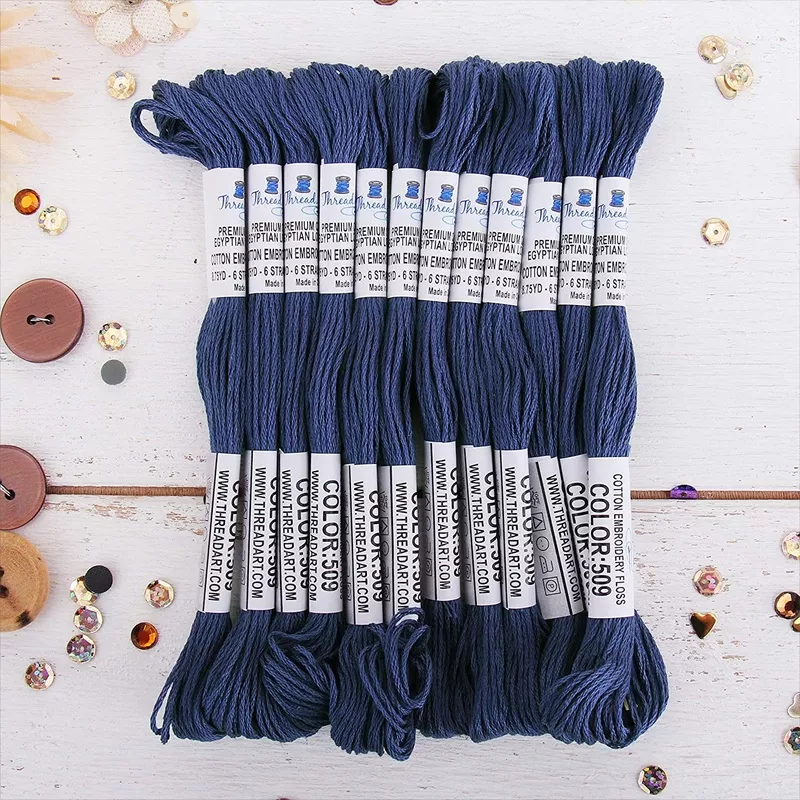 Navy Premium Cotton Embroidery Floss - Box of 12 - Six Strand Thread - No. 509